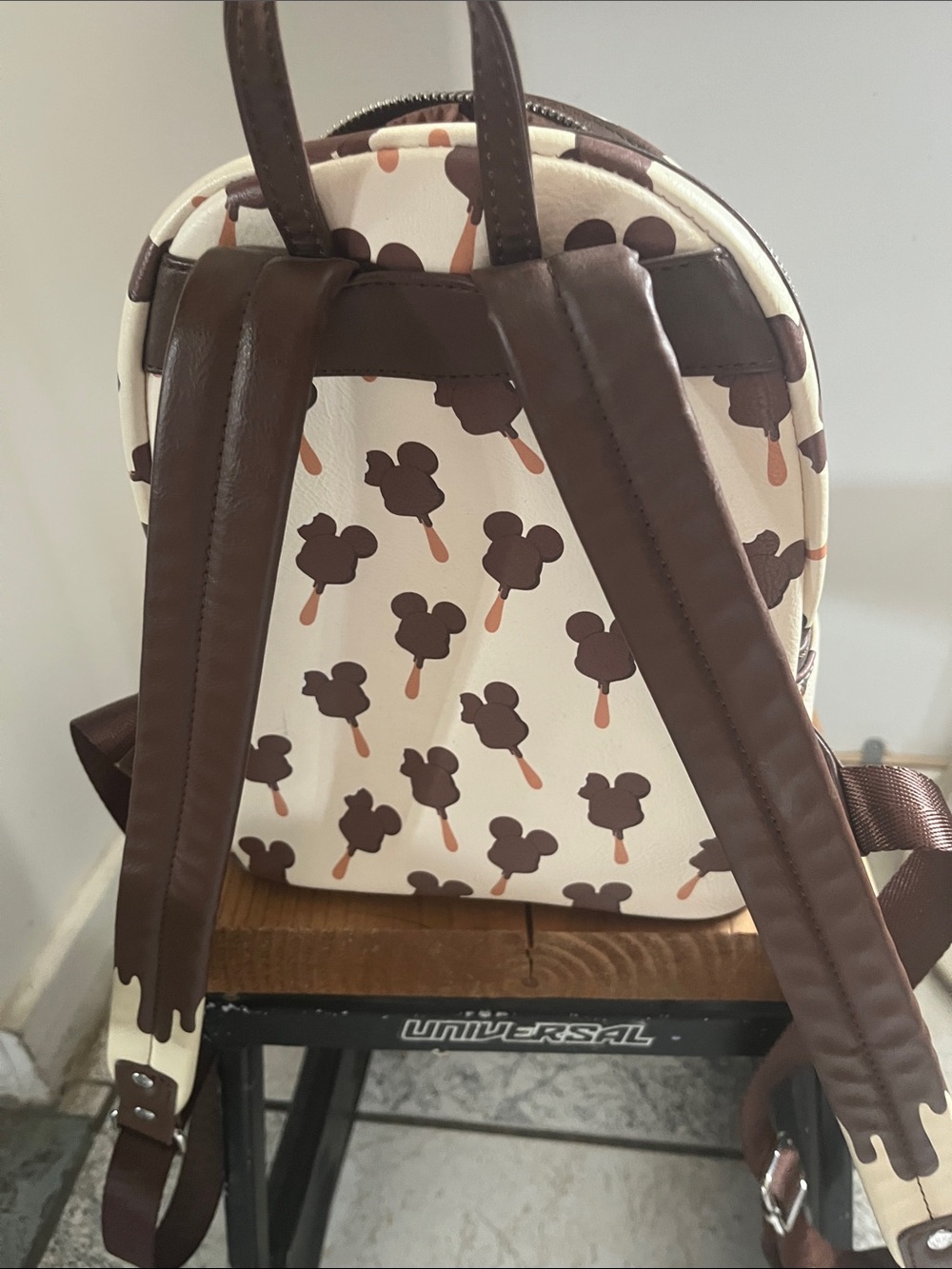 Loungefly Chocolate Drip Minnie Ears Mini Backpack - Brown & Cream - Picture 4 of 4